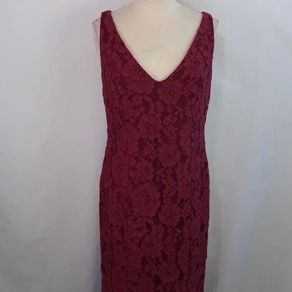 RalphLaurenWine Lace Gown