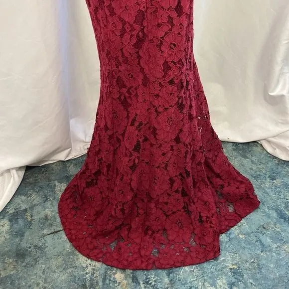 RalphLaurenWine Lace Gown