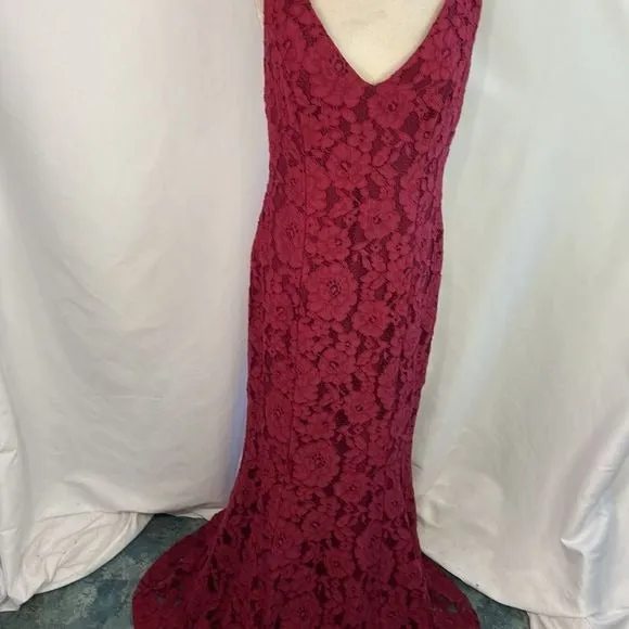 RalphLaurenWine Lace Gown