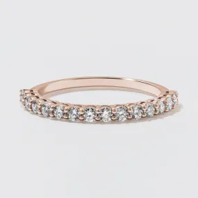 Rose Gold Diamond Half Eternity Wedding Band - Polished 2mm