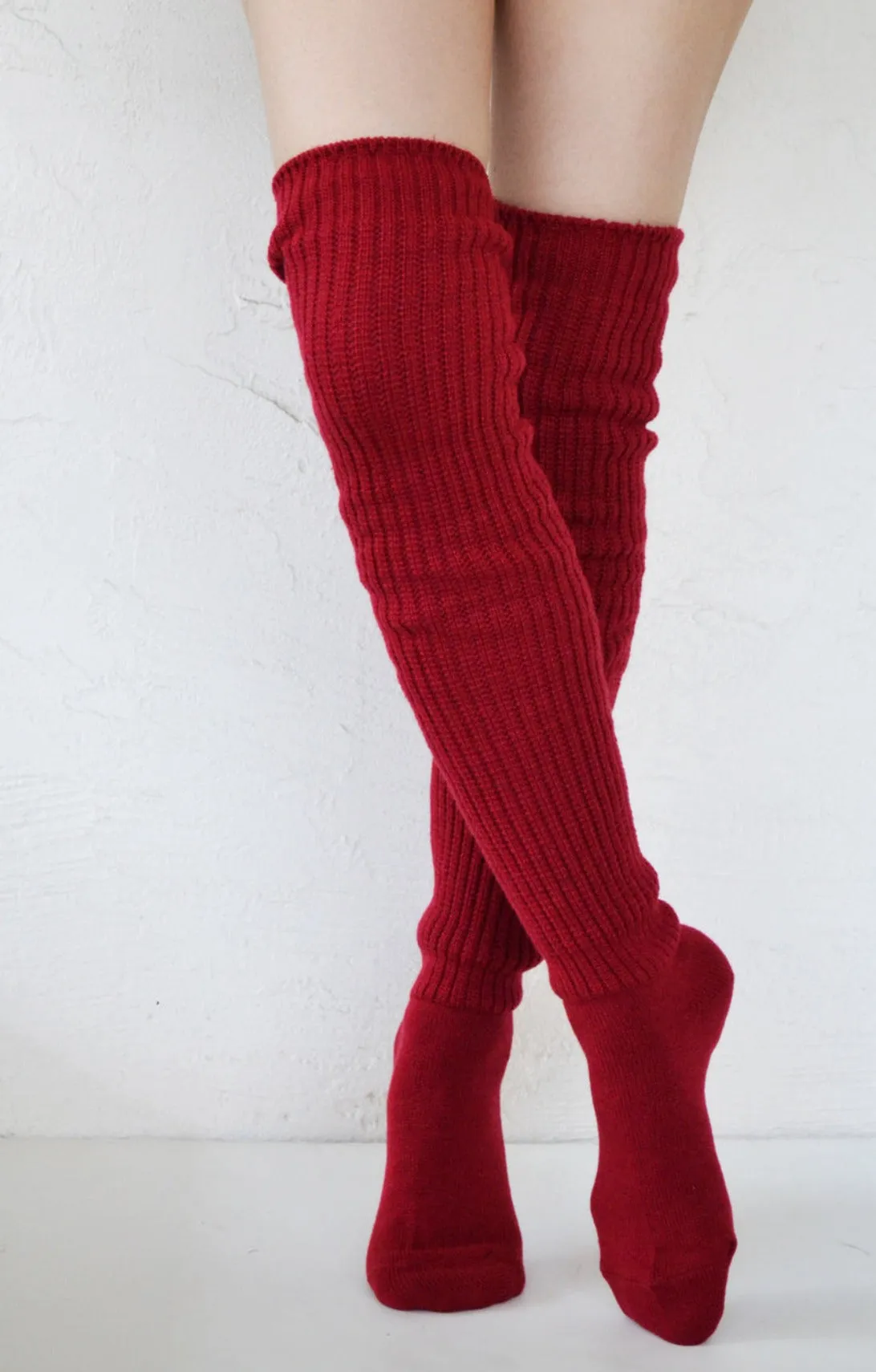 Scrunchy Over The Knee Lounge Wool Blend Socks