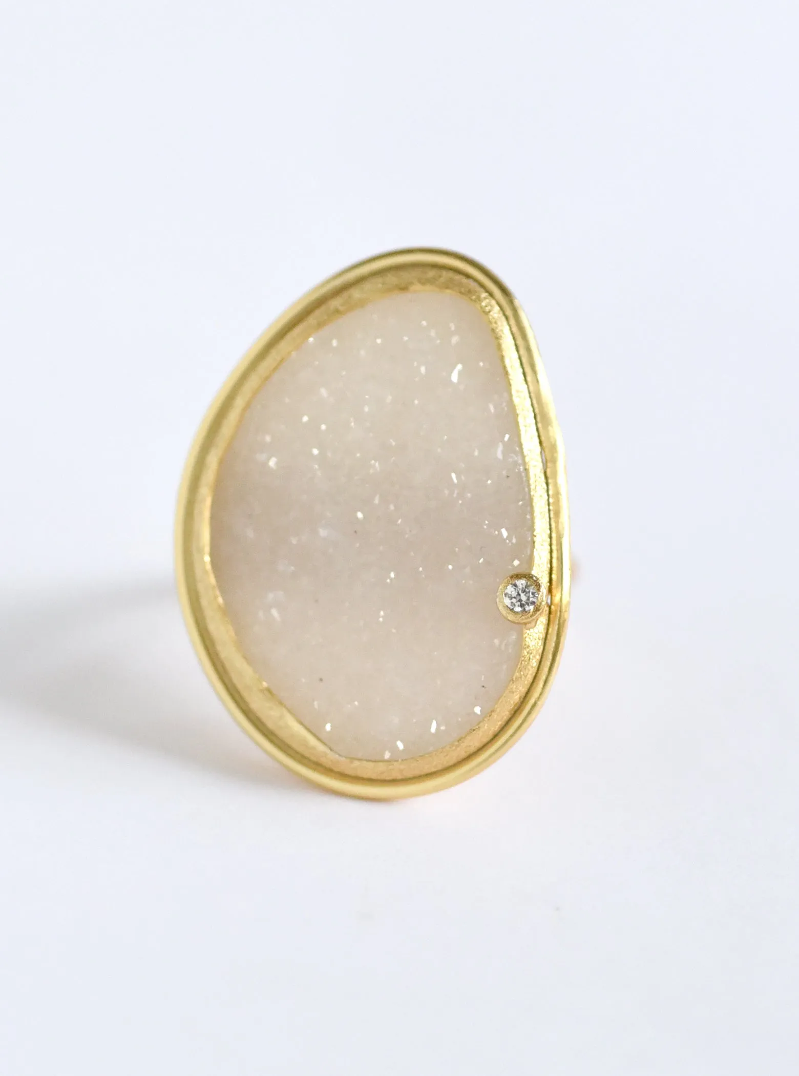 Shining Druzy Large Free-Form Shape Ring