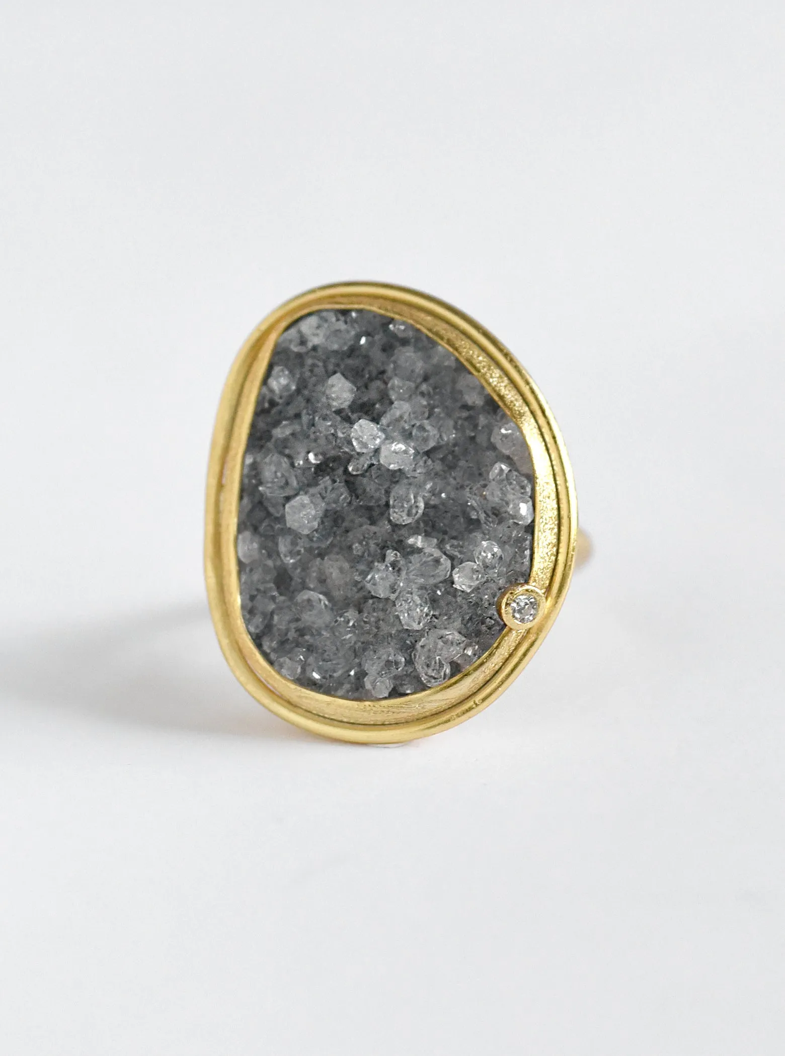 Shining Druzy Large Free-Form Shape Ring