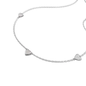 Triple Heart Silver Necklace