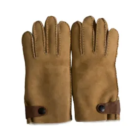 UGG Sheepskin Side Tab Chestnut Gloves - Men's